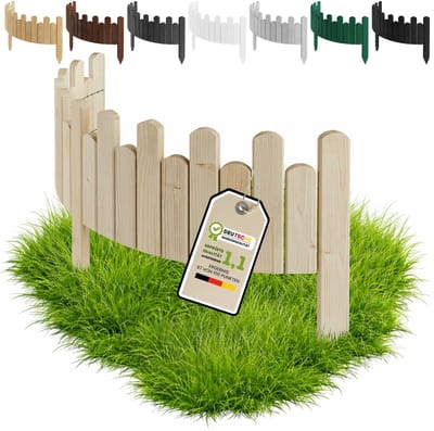 Floranica flexibele borderrand 15 x 100 cm Onbehandeld - gazonrand houten bloembedrand rolboord voor de tuin