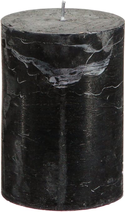 Elegante zwarte pilaarkaarsen, effen kleur, 70x100mm, 4 stuks - decora