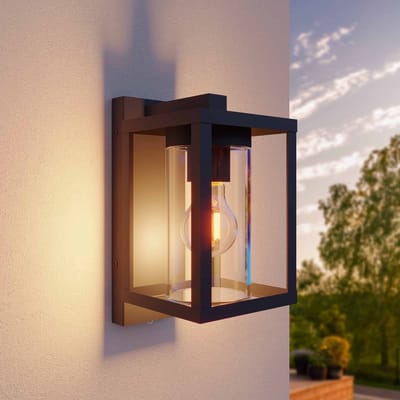 Ledvion - LED Wandlamp Incl. Sensor, Antraciet, E27 Fitting, IP44, Aluminium