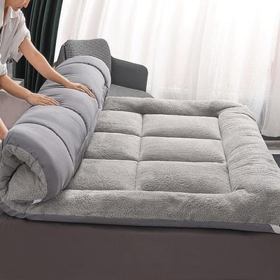 Japanse vloermatras - Opvouwbaar matras - Comfortabel slapen - Versterkte ondersteuning - 60 x 120 cm - Grijs