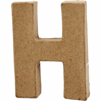 Letter, H, H: 10 cm, B: 7,6 cm, dikte 1,7 cm, 1 stuk