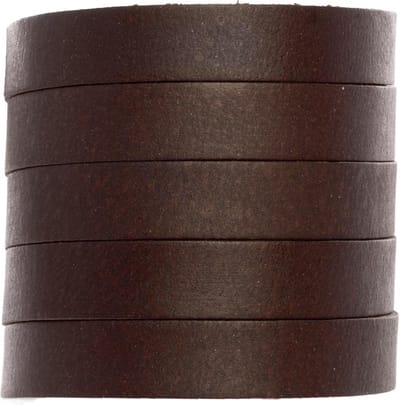 DQ Leer Plat (10 x 2 mm) Natural Dye Red Brown (1 Meter)