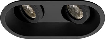 Premium Inbouwspot Armin Zwart Dubbele verdiepte ronde spot Extra Warm Wit (2700K) Met Philips LED