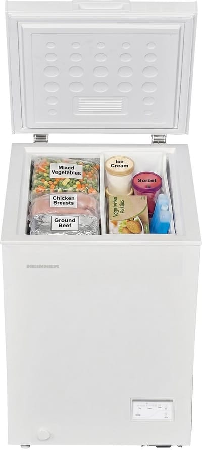 Heinner HCF-HM100CE++ Vrieskist – 98 L – Convertible (Vriezer/Koelkast) – Waterbestendig Display – Snelvriesfunctie – Wit – 5 Jaar Garantie
