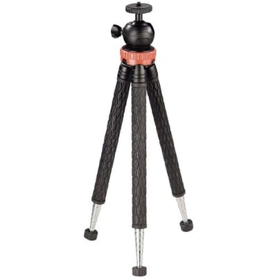 Hama Traveller Pro Tripod 1/4 inch Werkhoogte: 23 - 105 cm Zwart, Zilver, Rood Voor smartphones en GoPro