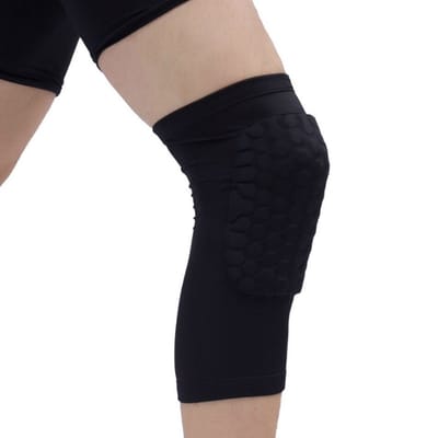 WiseGoods Luxe Basketbal / Volleybal Knieband - Kniekussen Sport - Brace - Knielappen - Kniebeschermers - Kniestukken - Zwart - L