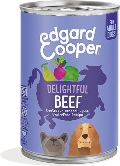 Edgard & Cooper Natvoer in Blik voor Volwassen Honden met Rund 800g
