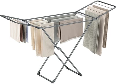 Seth Select Luxe Vrijstaand Wasrek – Opvouwbare Vleugeldroger voor Binnen en Buiten - Stevig Opvouwbaar Droogrek - Grijs