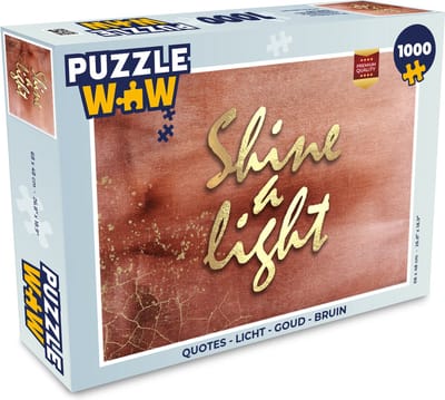 Puzzel Quotes - Licht - Goud - Bruin - Legpuzzel - Puzzel 1000 stukjes volwassenen