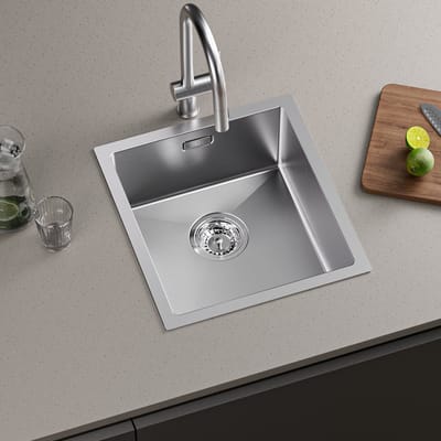 CECIPA max Spoelbak Keuken 40x44CM - Gootsteen RVS - Spoelbakken Keuken - Wasbak Keuken - Enkele Spoelbak - Spoelbakken met afdruip - RVS