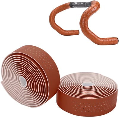 JHUBERS- Fietsstuurband 2 Stuks - 200 x 3 cm - 3 mm Dik - PU Leer/EVA Kunststof - Antislip Gripband - Zelfklevend met Stuurstoppers - Stuurriem