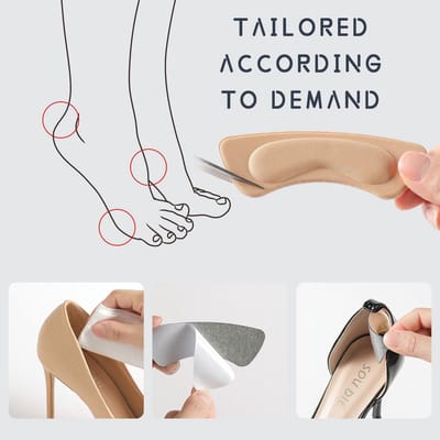 16 paar hielkussens, hielgrepen, schoenkussens, hielbescherming, herbruikbare hielbeschermer, hielbeschermer pads voor te grote schoenen en laarzen, schoenvullers (zwart, nude)