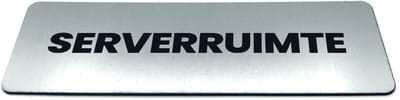 Deurbordje met tekst Serverruimte - Formaat 150 x 50 mm x 1,6 mm - Incl. plakstrip | Geborstelde RVS-look toplaag | Gratis Verzending | Decoporta