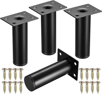 Famanu - 4 stuks Meubelpoten, 10 cm meubelpoten, kastpoten, bankpoten, tafelpoten, vervangende steunpoten, kastpoten, poten voor stoel, kasten, laden, nachtkastje, bedpoten, poten