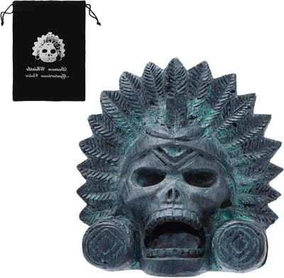 Authentieke Azteekse Doodfluit met 125 dB Geluidssterkte, Oorverdovende Oorlogsfluit met Trekkoordtas voor Verzamelaars en Cadeaus