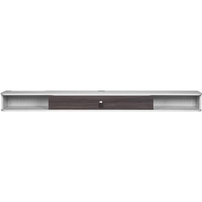 Zwevende TV-standaard 70 inch Entertainmentcentrum Stroom met Kabelgat Wit