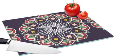 Glazen Snijplank - 39x28 - Mandala - Ster - Design - Snijplanken Glas