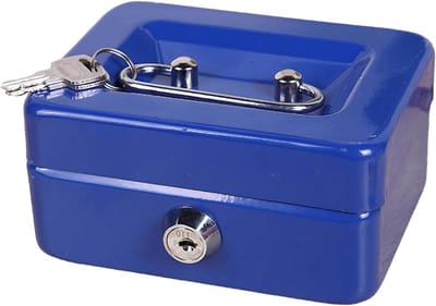 Geldkluisje met Sleutel - Kleine Geldkist - Veilig Geld Bewaren - Stevig Slot - 6.7 x 10.5 x 6.7 cm