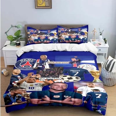Mode Voetbal M-Mbappe Digitale Print Beddengoed Set Dekbedovertrek Dekbed Bed Jeugd Kinderen Meisjes Jongens Verjaardagscadeau 220*240cm 3pcs