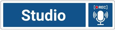 Studio deurbordje met zelfklevende strip | Forex Re materiaal | 20 x 5 cm
