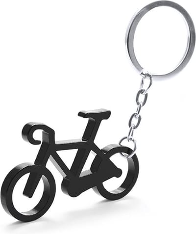 Sleutelhanger & Flesopener Fiets I Aluminium I Sleutelhanger in de Vorm Van Een Fiets I Sleutelring I Bieropener I Zwart