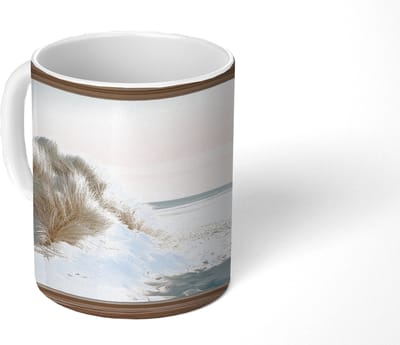 Mok - Koffiemok - Doorkijk - Helmgras - Duinen - Zee - Landschap - Mokken - 350 ML - Beker - Koffiemokken - Theemok