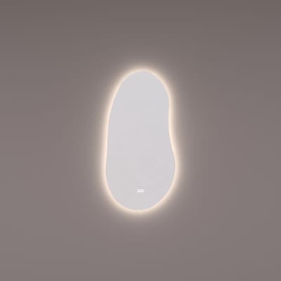 HIPP Design spiegel Organisch Verticaal 45 x 90 cm met Indirecte LED rondom Spiegelverwarming Kleurenwissel Touch Dimmer