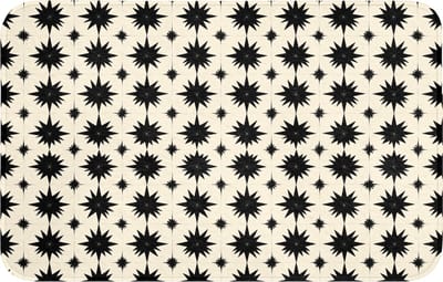 WC mat 80x50 cm - Antislip - Stervormen - Geometrisch - Zwart - Toiletmat - Vloermat - Douchemat - Toilet tapijt - Toiletmatten