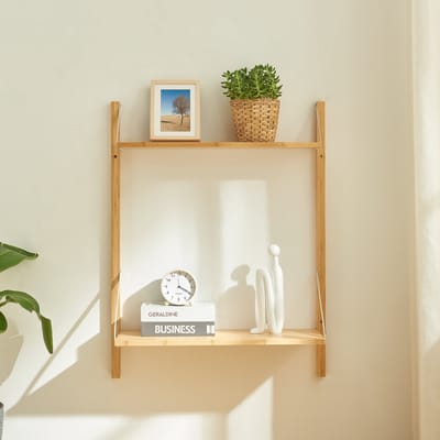 Wandrek Tingvoll 85x65x25 cm bamboe naturel [en.casa]