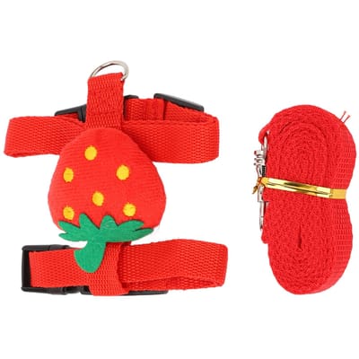 Konijnenharnas Lijn Nylon Schattig Aardbei Vest Harnas Lijn met Roestvrijstalen Haak voor Huisdier S red