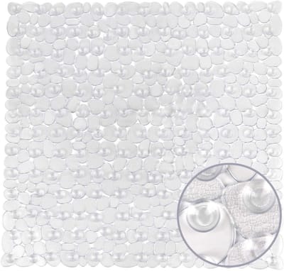 Antislip Douchemat voor Kinderen en Volwassenen - Transparante PVC Badmat met Zuignappen - 54x54 cm