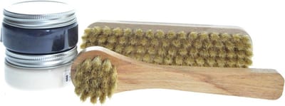 Collonil Schoenpoetsset - 2 Borstels - Schoenpoets Kleurloos + Donker Blauw - Set van 4