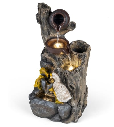 Waterornament - Voor buiten - Tuin - Water Fontein - Waterval Ontwerp - Kamerfontein - Tuindecoratie - Met Pomp - 30 x 27 x 57 cm