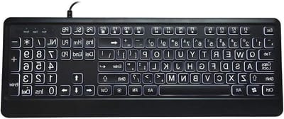 Ergonomisch Toetsenbord - Verlicht Toetsenbord - Comfortabel Typen - Grote Letters - 15m Kabel - Zwart