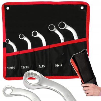 C-Type Ring Sleutel Set 10-19mm Gebogen - Voor Auto's