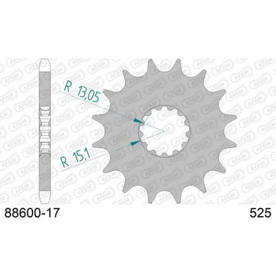 Stalen motortandwiel voor Afam 525 17 dents