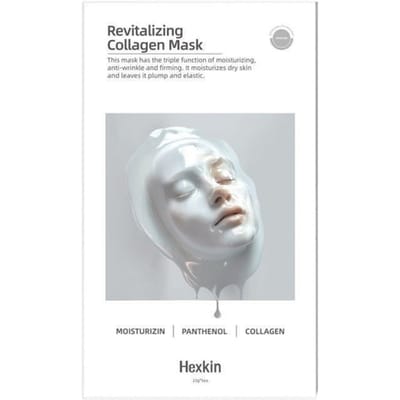 Hexkin Masque Collagène Revitalisant Masque Gel Anti-Rides Hydratant pour la Peau 5 Feuilles gray
