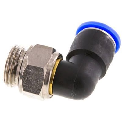 12mm & G1/2'' L-stuk Draaidoorvoer Insteek Buitendraad Vernikkeld Messing/PBT NBR