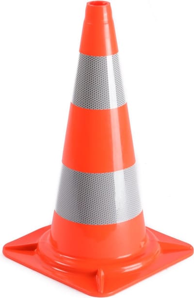 Rubbermagazijn - Verkeerskegels - Per 2 stuks - 50cm hoog - Oranje met reflectie