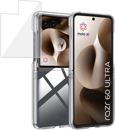 ChiGuard Hoesje & Screenprotector geschikt voor Motorola Razr 60 Ultra Hoesje Screenprotector - Gehard Glas Cover + Shock Proof Case - Transparant