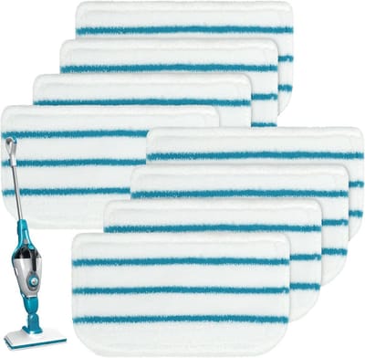 Dweilpads Vervanging - Mop Pads - Stoomreiniger Onderhoud - Specifiek Ontworpen - 8 Stuks - Zwart