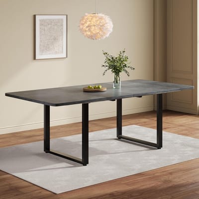 Eettafel Uitschuifbaar - Eetkamertafel - Gezellig Tafelen - 3-Staps Verstelbaar - 140-220x90cm - Grijs