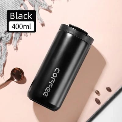 400ML Roestvrijstalen Koffiekop Thermosfles Lekdichte Auto Vacuümfles Kantoor Thermosbeker Reizen Draagbare Thermosfles 400ml gray