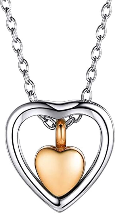 Luxe Ashanger - met Ketting - Voor As, Haren of Parfum - Assieraad - As Ketting - Gedenksieraad - Urn - Incl. As vuller en Opbergzakje - Gold Heart