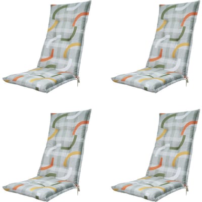 Madison - Tuinstoelkussen Hoge Rug Tess orange - Ca. 123x50 cm - Set van 4