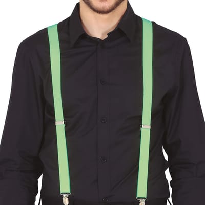 Fiestas Guirca Carnaval verkleed bretels - neon groen - volwassenen - verkleed accessoires