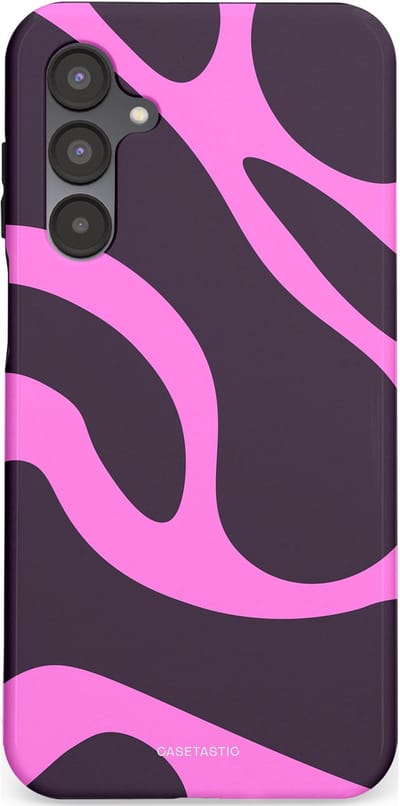 Casetastic hoesje geschikt voor Samsung Galaxy A16 - Dubbellaagse bescherming - Roze Paarse Lavendel Abstractie - Fashion Case - Donkergrijs Roze