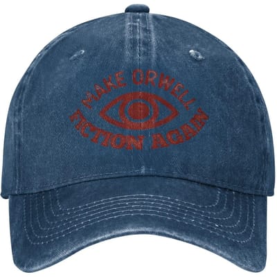 Vintage 1984 Make Orwell Fiction Again Baseballpet Mannen Vrouwen Verweerd Denim Zonneklep Dystopische Wereld Outdoor Verstelbare Petten Adjustable gray