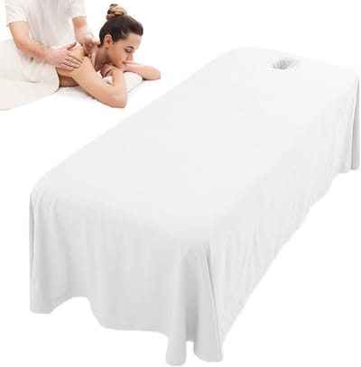 Ademende Massagetafelhoes 190x80 cm - Wasbare Spa Bed Beschermhoes met Gezichtsgat