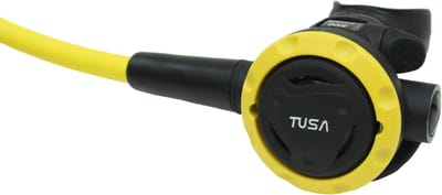 TUSA Octo veilige tweede trap voor duiken - lichtgewicht en compact met Venturi-instelling en ergonomisch mondstuk - Zwart/Geel - SS0001